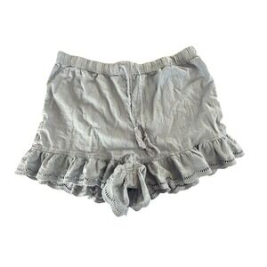 Shabby Chic Blue Cotton Eyelet Ruffle Shorts Medium Tassel Boho Cottagecore